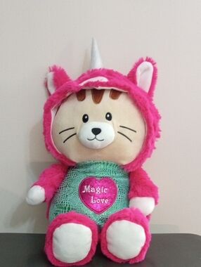 KAISIYANG INTL' LTD Pink Unicorn Plush Cat with Heart - "Magic Love"
